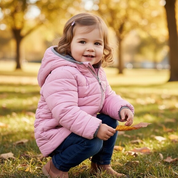 Gerry Girls Puffer Jacket Pink Hooded Zip Front Insulated Winter Coat Size 2T - Picture 11 of 12
